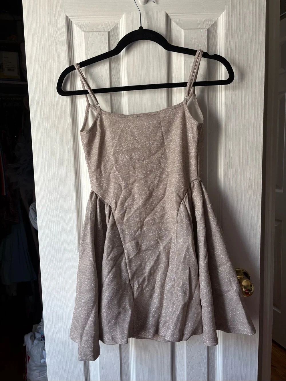 Commense Sparkling Champagne-Gray Mini Dress